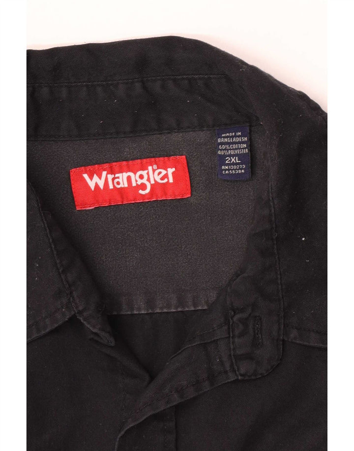 Wrangler Herrenhemd 2XL Schwarz Baumwolle