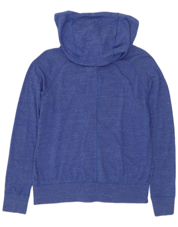 Nike Damen-Kapuzenpullover mit Reißverschluss, UK 14, mittelblau gefleckte Baumwolle