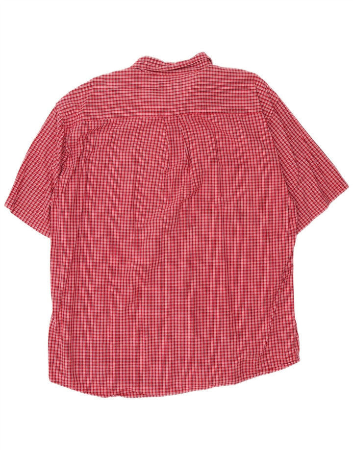 EDDIE BAUER Herren-Kurzarmhemd, große rote Gingham-Baumwolle