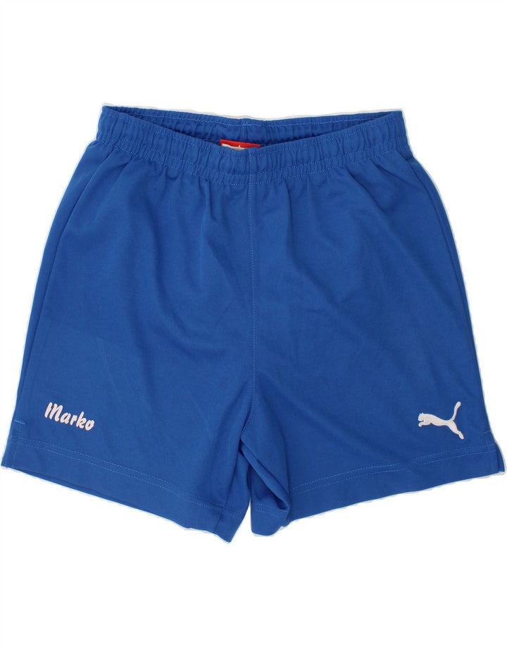 PUMA Boys Graphic Sport Shorts 11-12 Years Blue Polyester Vintage Puma and Second-Hand Puma from Messina Hembry 