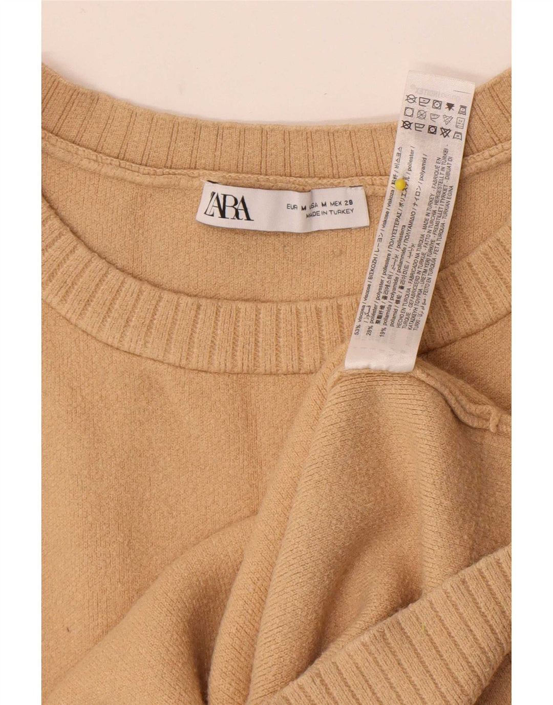 Zara Damen Weste Tank Top UK 14 Mittelbeige Viskose