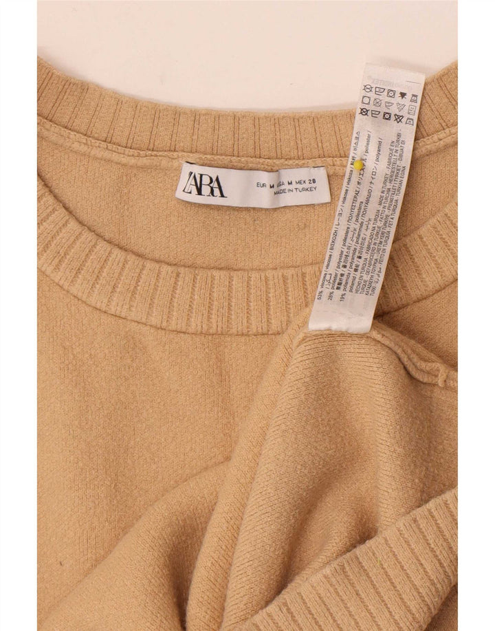 Zara Damen Weste Tank Top UK 14 Mittelbeige Viskose