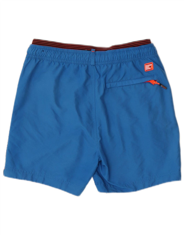 Superdry Herren-Badeshorts mit Grafik, mittelblau, Polyester