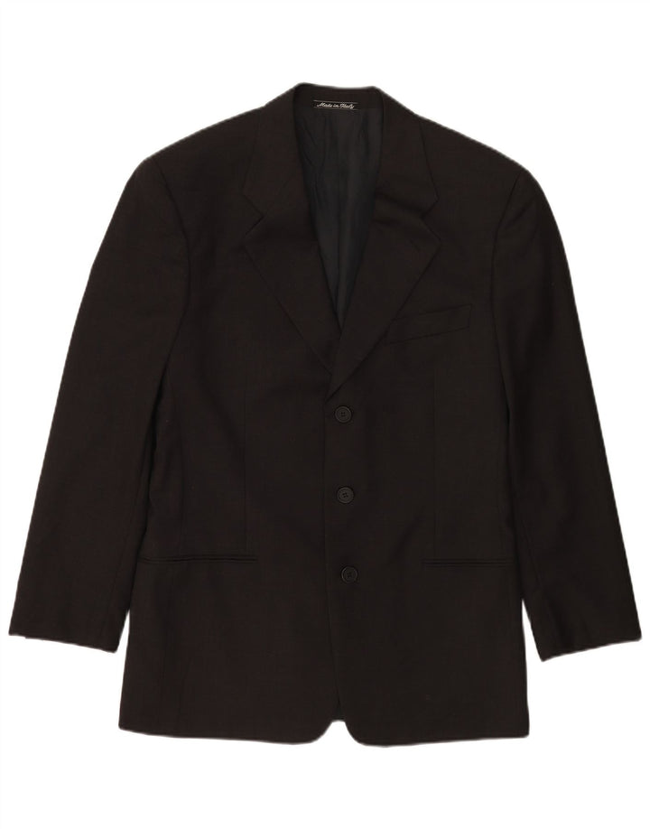 Giorgio Armani Herren 3-Knopf-Blazerjacke IT 48 Kleine graue Schurwolle