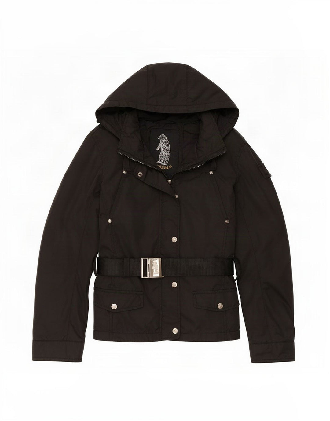 Refrigue Damen-Utility-Jacke mit Kapuze, UK 12, mittelschwarzes Nylon