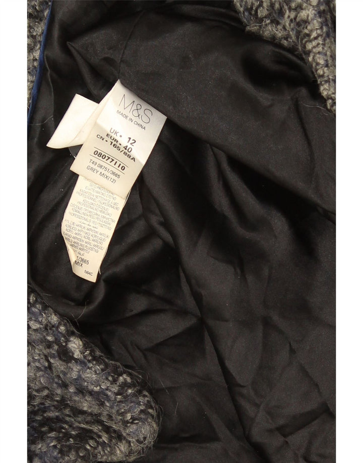 Marks & Spencer Zweireihiger Damenmantel UK 12 Mittelgrau meliert