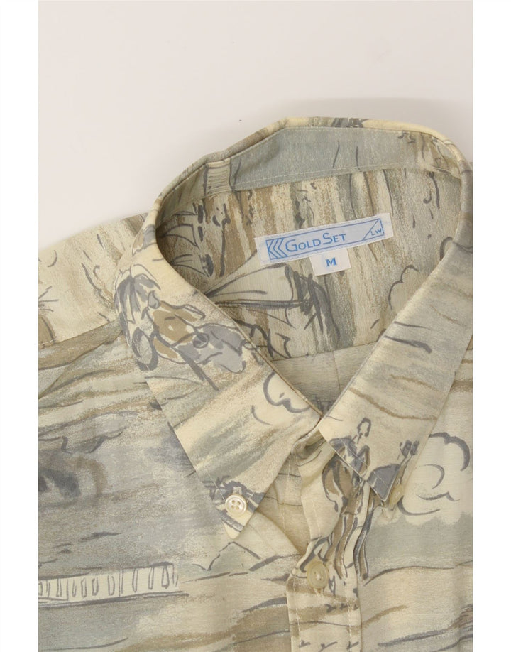 VINTAGE Mens Graphic Shirt Medium Green Viscose Hawaiian Vintage Vintage and Second-Hand Vintage from Messina Hembry 