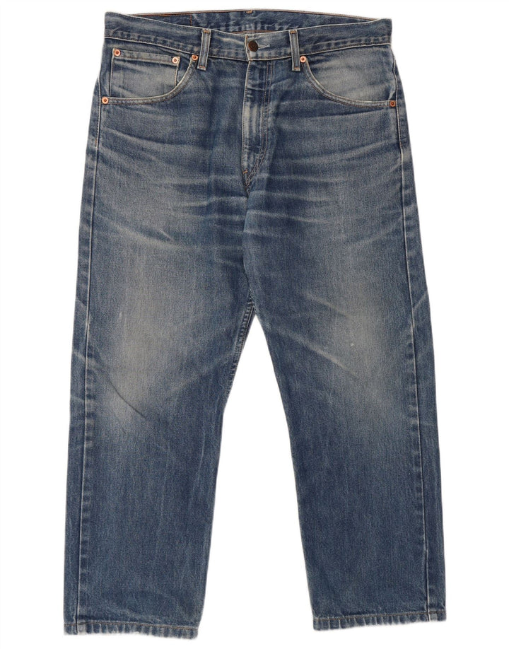 Levi's Herren 521 Slim Tapered Cropped Jeans W34 L25 Blaue Baumwolle
