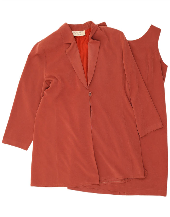 Vintage-Damen-Set mit 1 Knopf, 2-teilig, UK 16, Größe L, Burgunderrot, Polyester