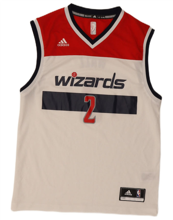 ADIDAS Herren Wizards Graphic Tanktop Mittelweißes Colourblock-Polyester