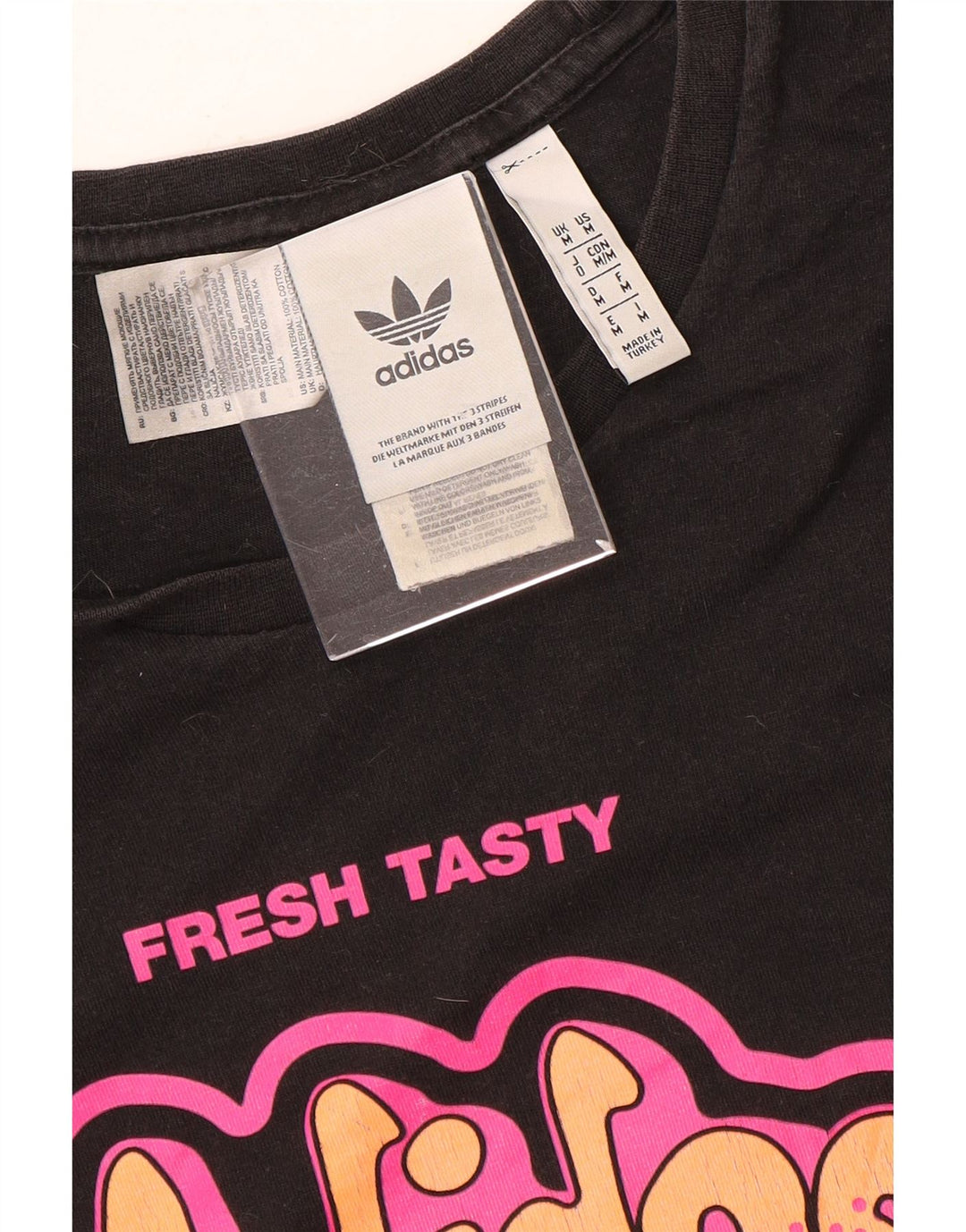 Adidas Herren Grafik T-Shirt Top Medium Schwarz Baumwolle