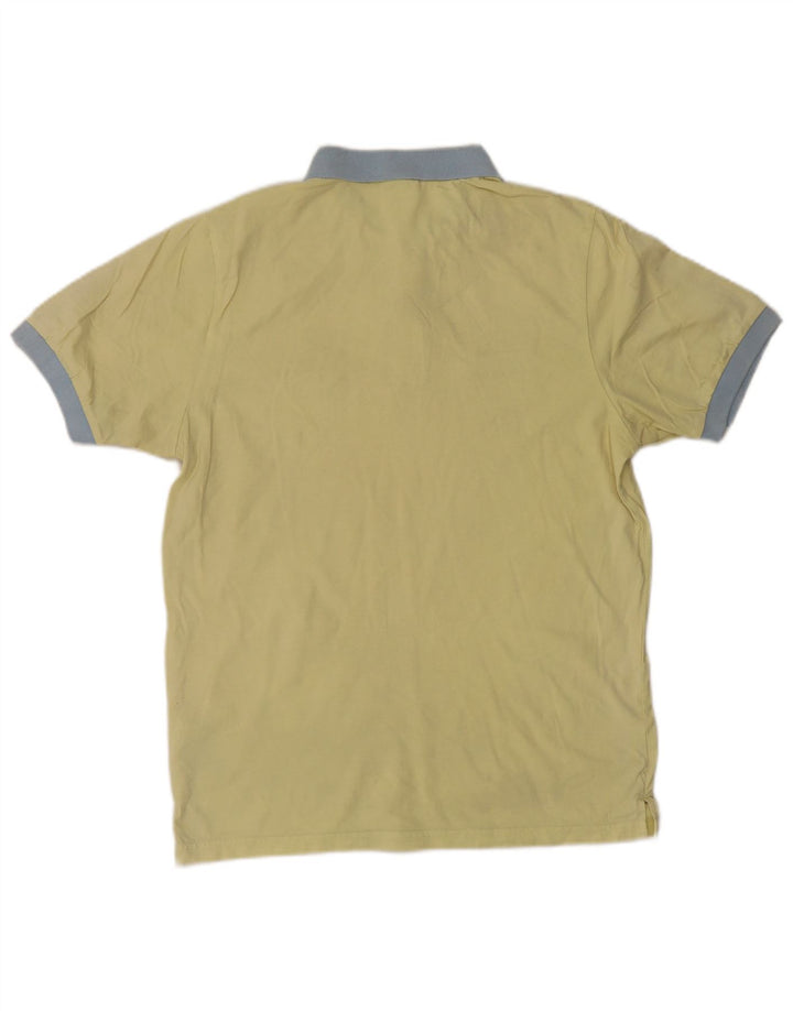 Ellesse Herren-Poloshirt, groß, gelbe Colourblock-Baumwolle