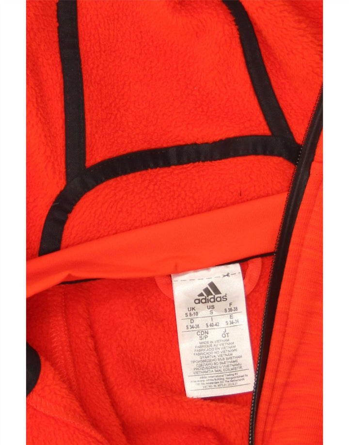 Adidas Damen Zip Hoodie Pullover UK 8/10 Small Rot Polyester