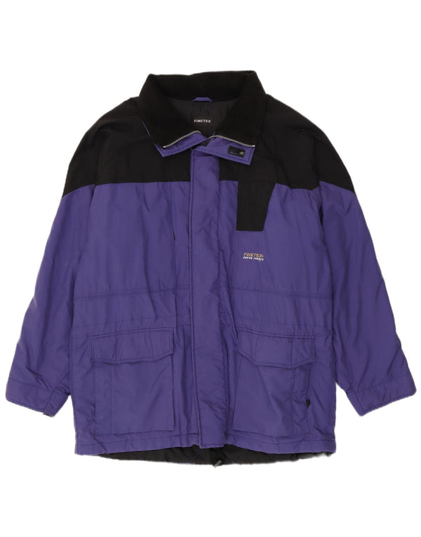 Vintage Herren Kapuzen-Windbreakerjacke UK 42 XL Lila Farbblock