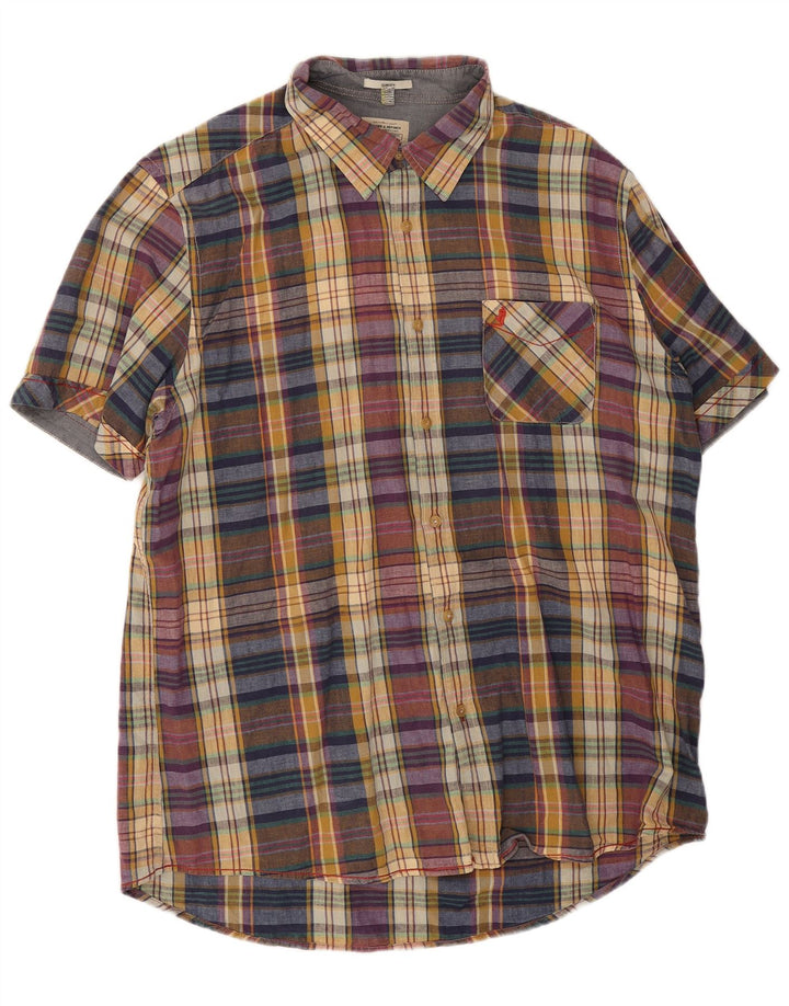 Marlboro Classics Herren-Kurzarm-Slim-Fit-Hemd 3XL, mehrfarbig kariert