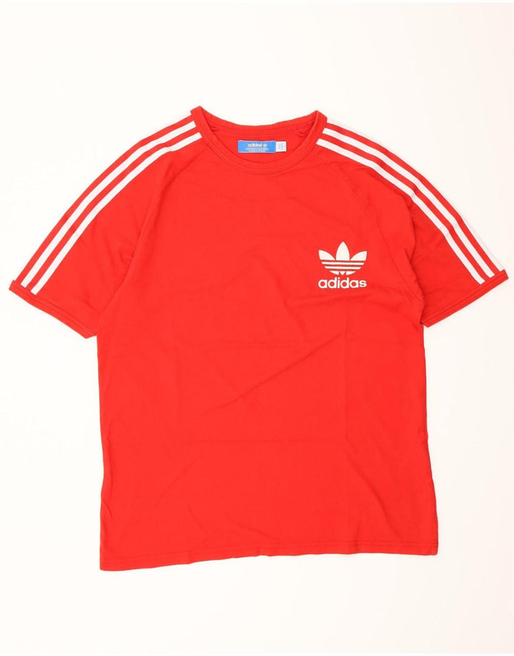 Adidas Herren T-Shirt Top Große rote Baumwolle