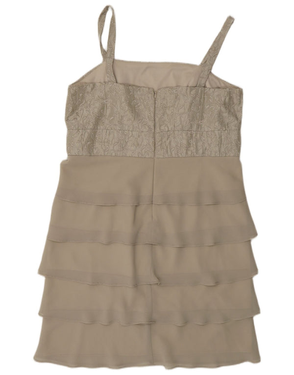 R&M Richards Damen Schößchenkleid US 18 2XL Beige geblümtes Nylon