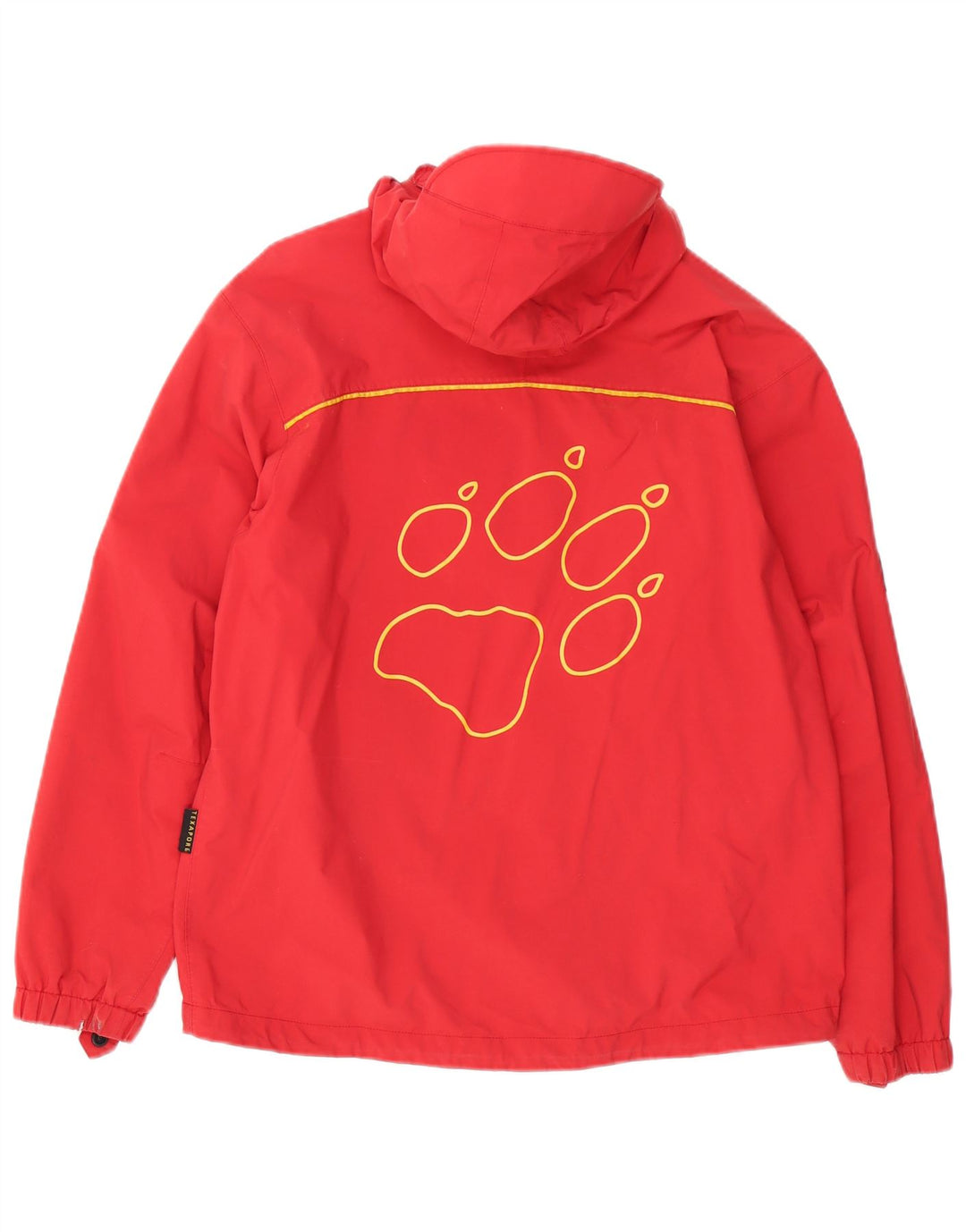 JACK WOLFSKIN Regenjacke für Jungen mit grafischer Kapuze, 13–14 Jahre, rotes Polyamid