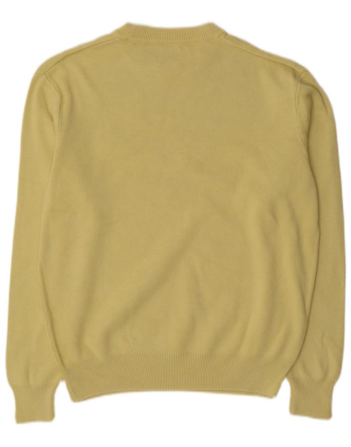 Zara Herren-Pullover mit Rundhalsausschnitt, mittelgelbe Baumwolle
