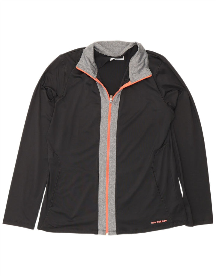 New Balance Herren-Trainingsanzug-Top-Jacke, großes schwarzes Farbblock-Polyester