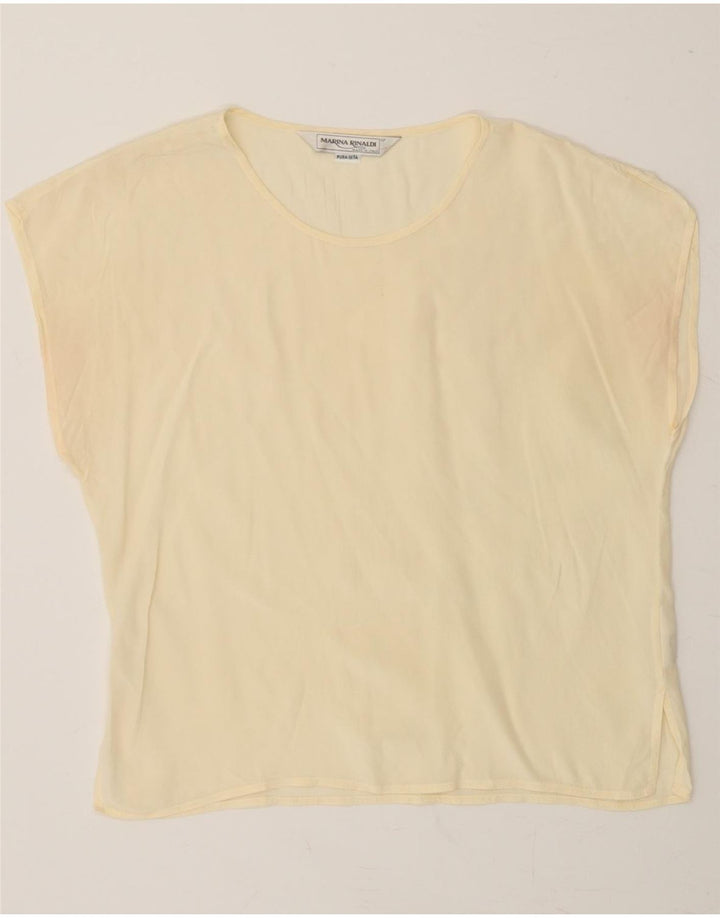 MARINA RINALDI Womens Blouse Top Size 17 Small Beige Silk Vintage Marina Rinaldi and Second-Hand Marina Rinaldi from Messina Hembry 