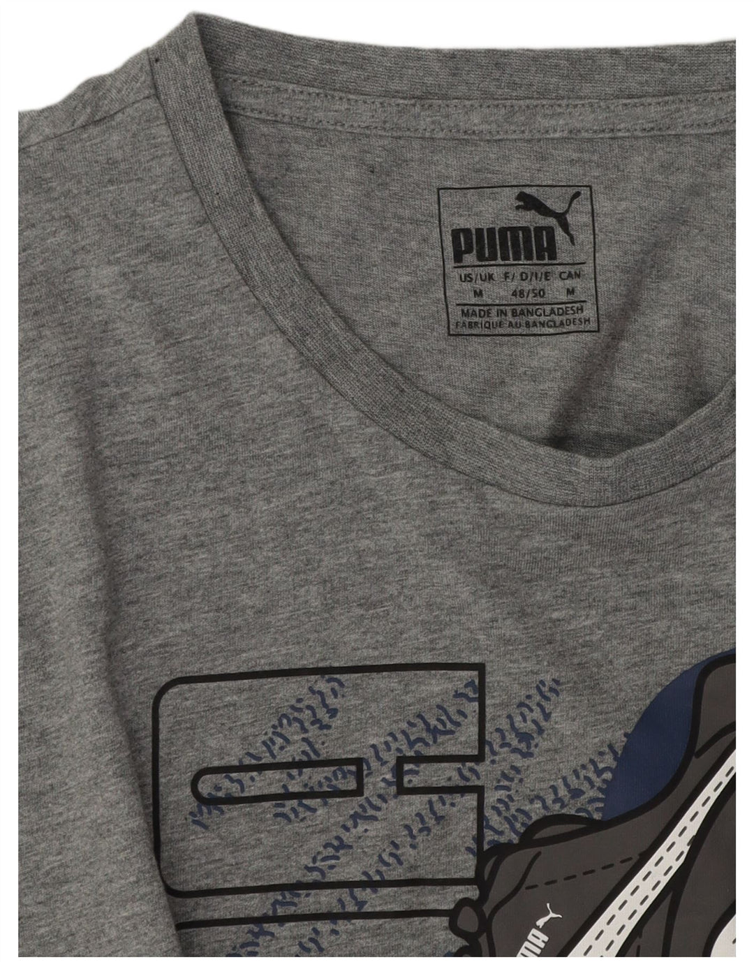 Puma Herren Grafik-T-Shirt-Oberteil Mittelgrau meliert