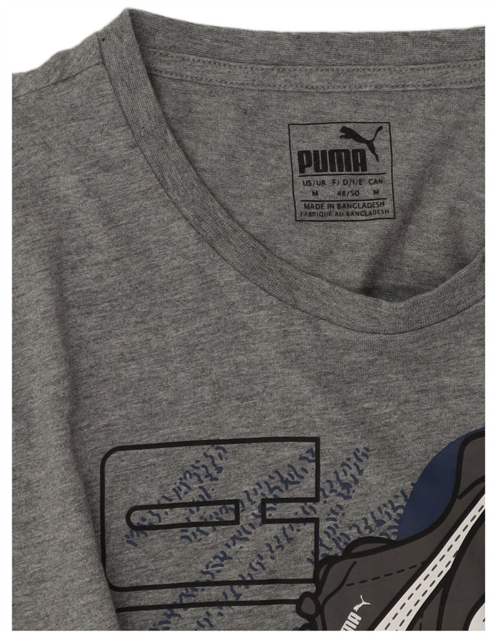 Puma Herren Grafik-T-Shirt-Oberteil Mittelgrau meliert