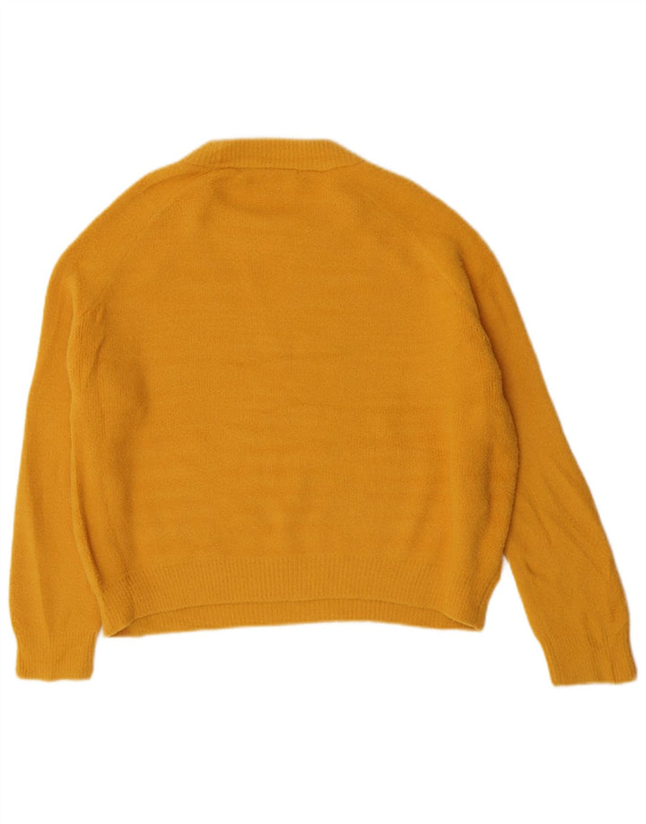 Zara Damen-Pullover mit Rundhalsausschnitt, UK 14, mittelgelbes Nylon