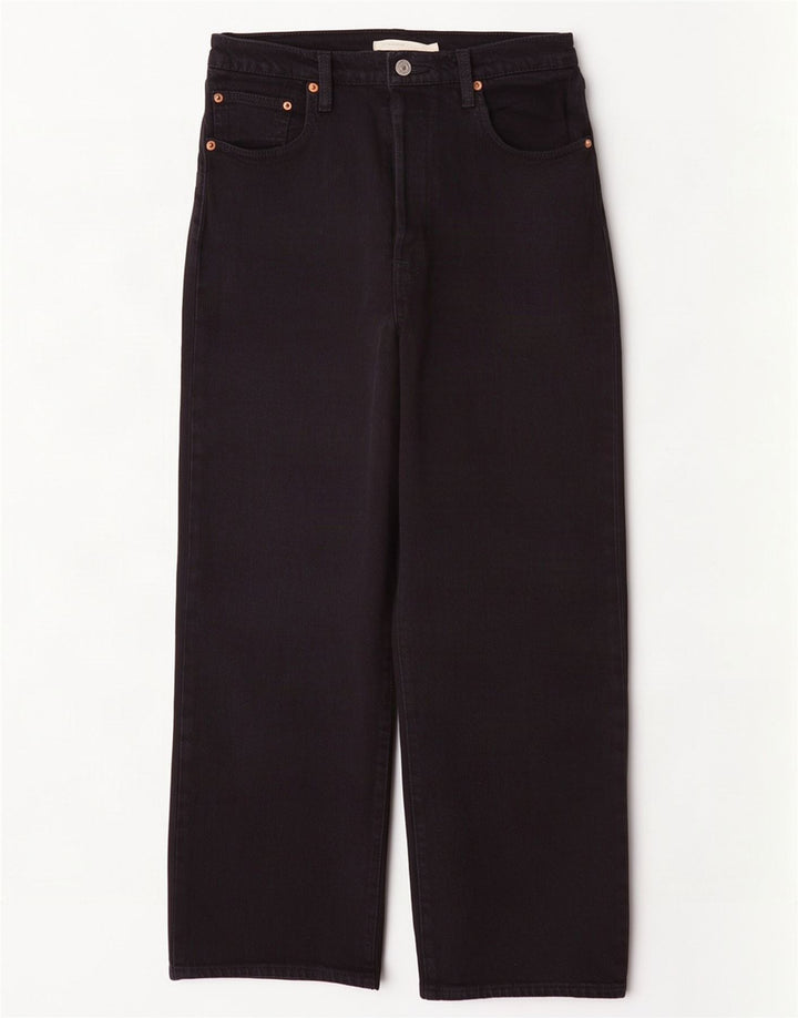 Levi's Damen Ribcage Straight Jeans W29 L27 Schwarze Baumwolle