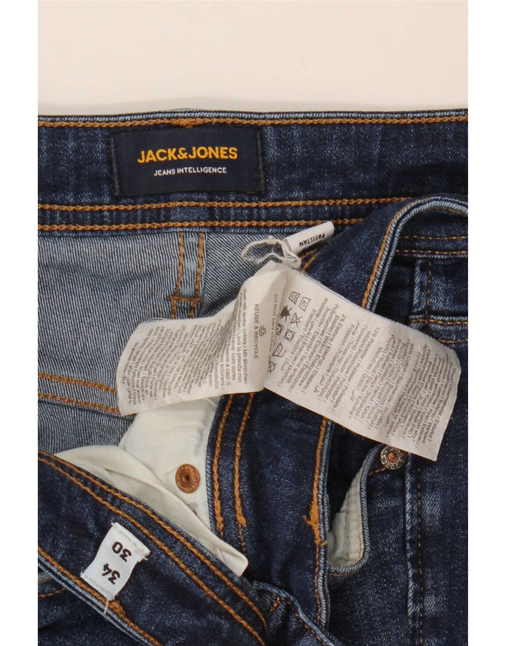Jack & Jones Herren Jake Bootcut Jeans W34 L30 Marineblau Baumwolle