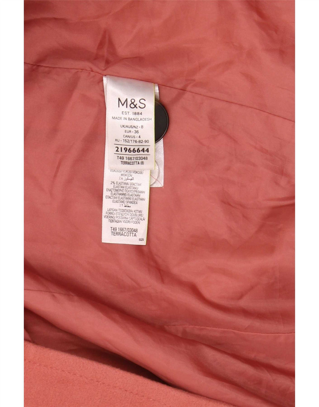 Marks & Spencer Damenmantel UK 8 Small Rosa Polyester