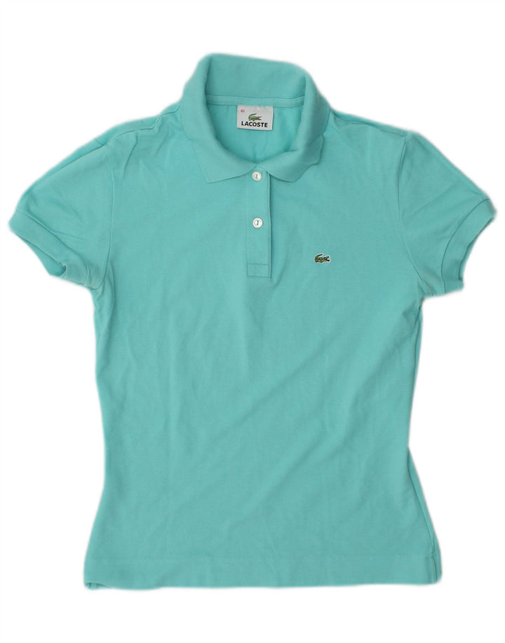 Lacoste Damen-Poloshirt, Größe 40, mitteltürkisfarbene Baumwolle