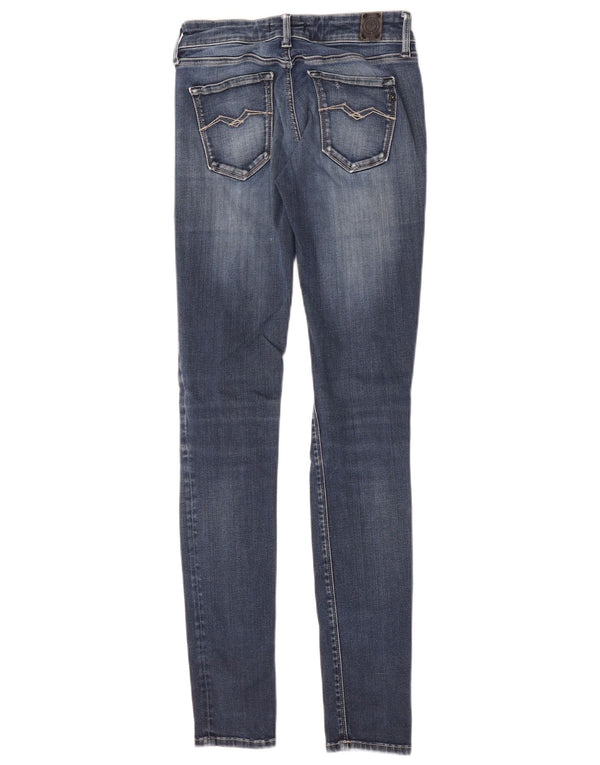 Replay Damen Distressed Skinny Jeans W26 L32 Blaue Baumwolle
