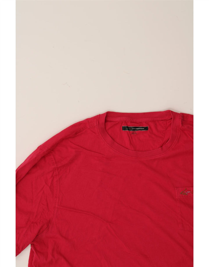 GREG NORMAN Mens T-Shirt Top XL Red Cotton Vintage Greg Norman and Second-Hand Greg Norman from Messina Hembry 