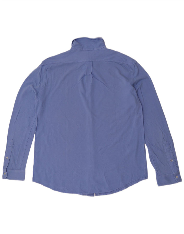 Ralph Lauren Herrenhemd, groß, aus blauer Baumwolle