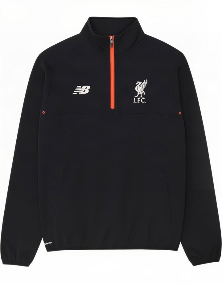 New Balance Herren Liverpool Reißverschluss-Pullover-Trainingsanzug-Oberteil, Größe L, Schwarz