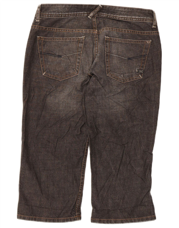 Massimo Dutti Damen Bermuda-Jeansshorts W28 mittelgraue Baumwolle