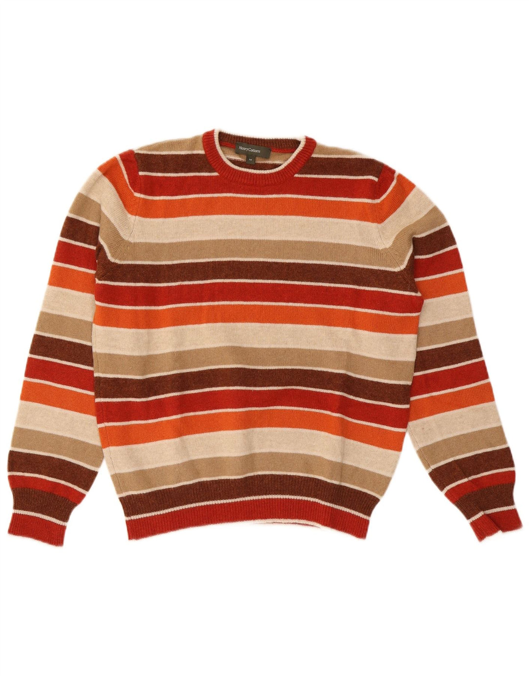 Henry Cottons Herren-Pullover mit Rundhalsausschnitt, mittelgroß, mehrfarbig gestreift