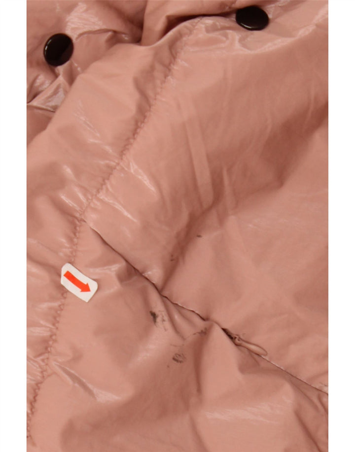 Zara Damen Übergroße wattierte Kapuzenjacke UK 14 Mittelrosa Polyamid