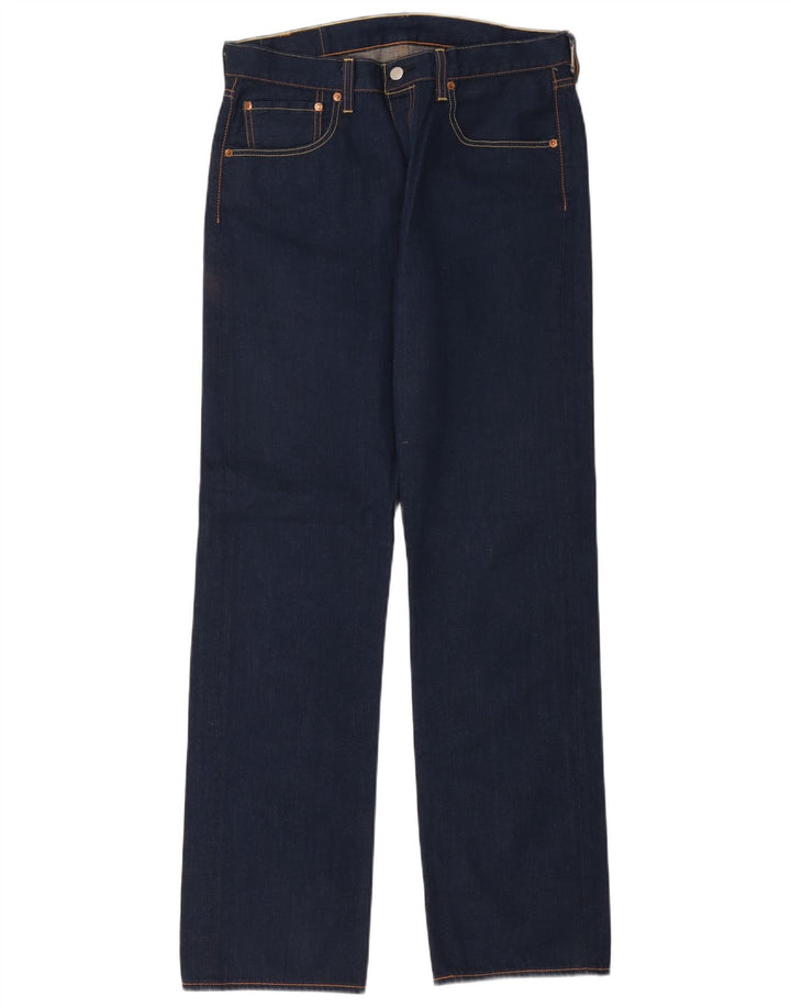 Levi's Herren 501 Straight Jeans W34 L34 Marineblaue Baumwolle