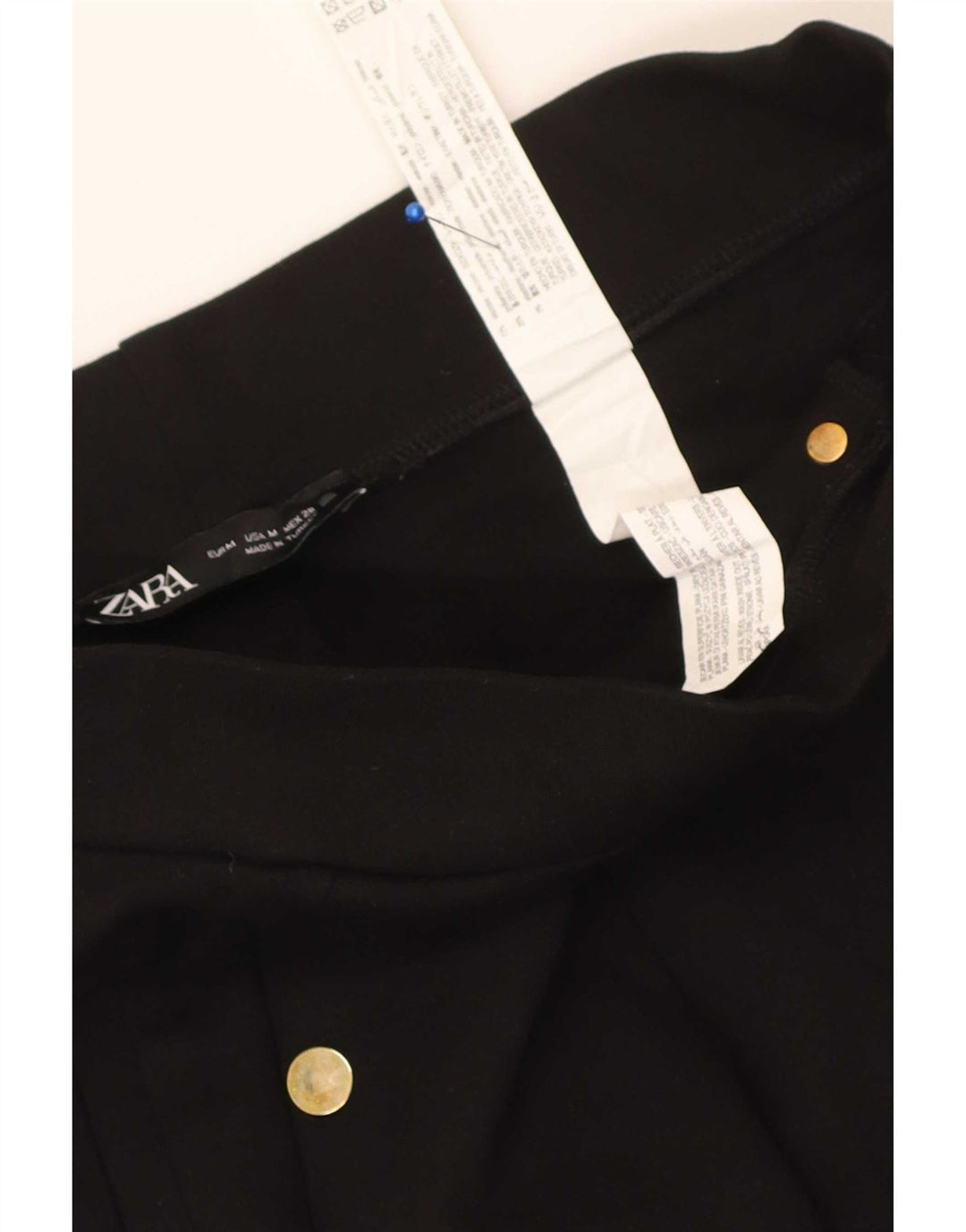 Schmale, kurze Hose von Zara für Damen, mittelgroß, W28, L25, schwarze Viskose