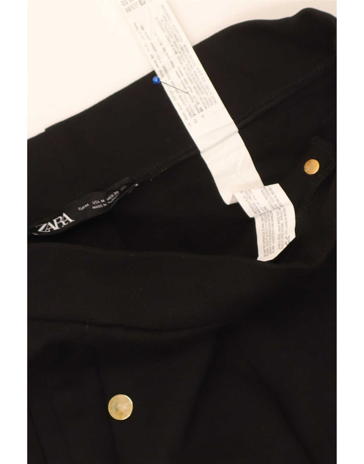 Schmale, kurze Hose von Zara für Damen, mittelgroß, W28, L25, schwarze Viskose