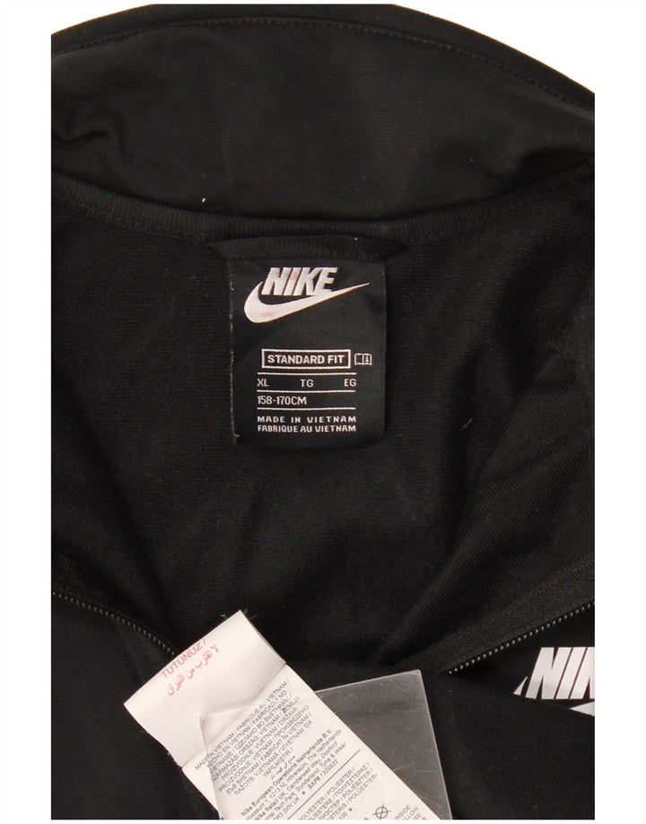 Nike Jungen-Trainingsanzug-Top-Jacke, 13–14 Jahre, XL, schwarzes Polyester