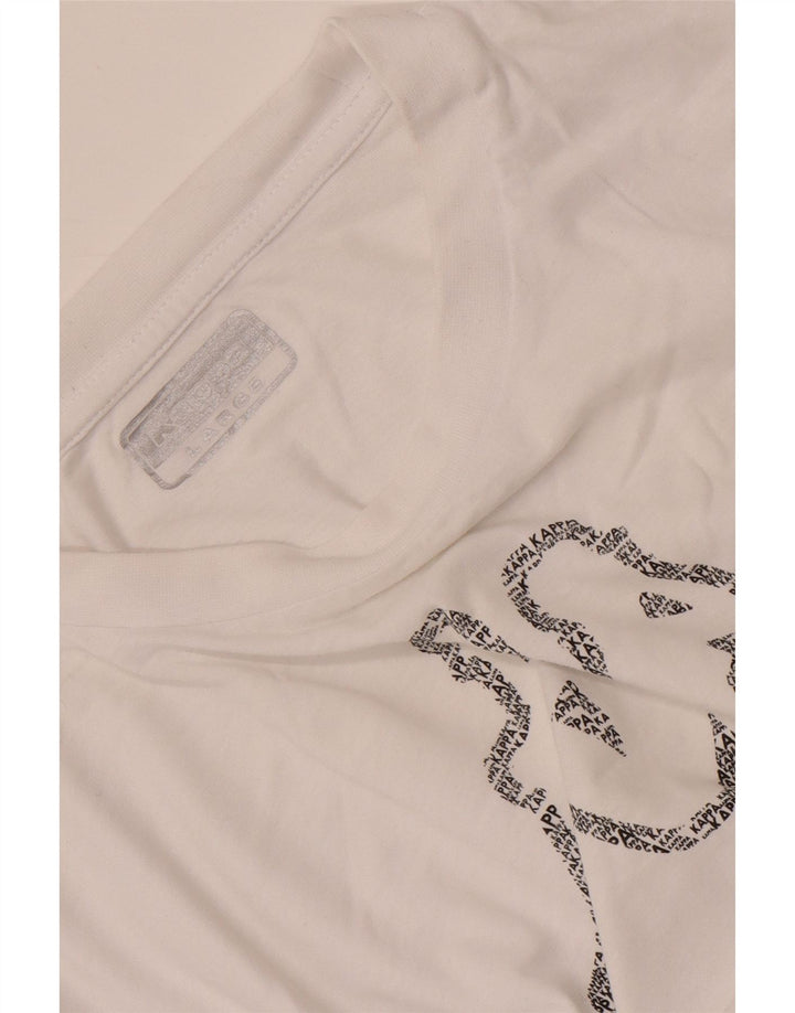 KAPPA Herren-T-Shirt mit Grafik, Größe L, Weiß