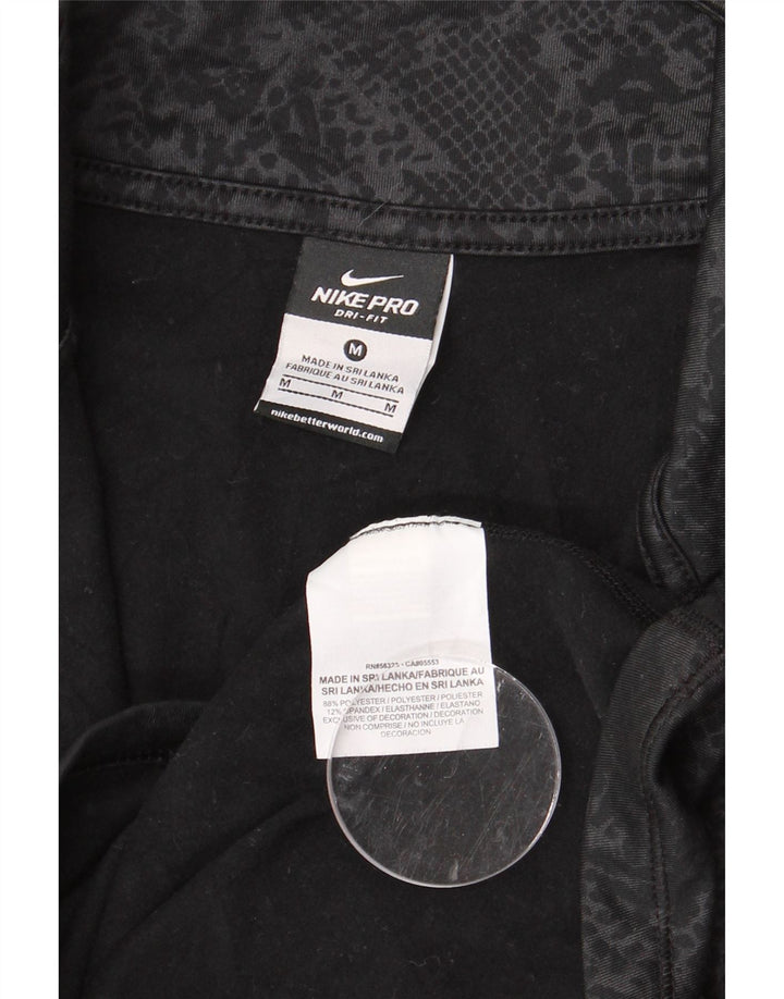 NIKE Damen Dri Fit Pullover-Trainingsanzugoberteil, Größe M, Schwarz, Tiermuster