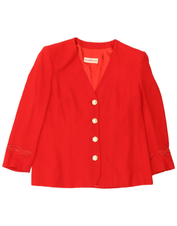 Roccobarocco Damen 4-Knopf-Blazerjacke UK 14 Mittelrot