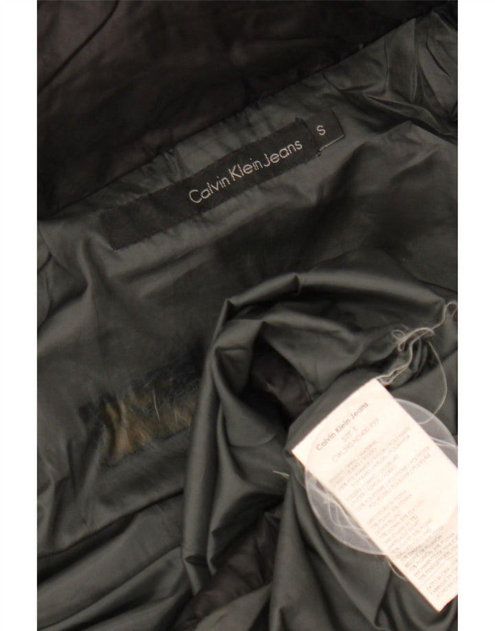 Calvin Klein Womens Hooded Wattierter Mantel UK 10 Small Schwarz Polyamid