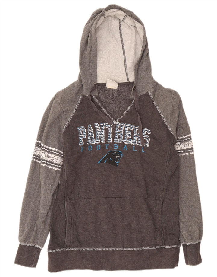 NFL Damen Carolina Panthers Kapuzenpullover UK 14 Mittelgrau Farbblock