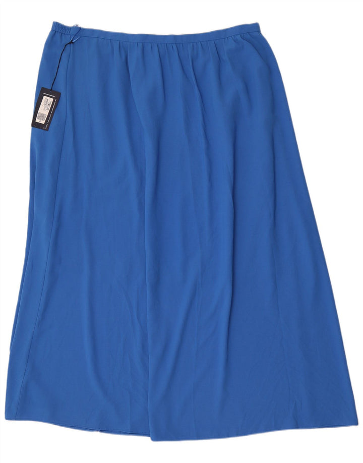 Marks & Spencer Damen A-Linienrock UK 20 2XL W40 Blau Polyester