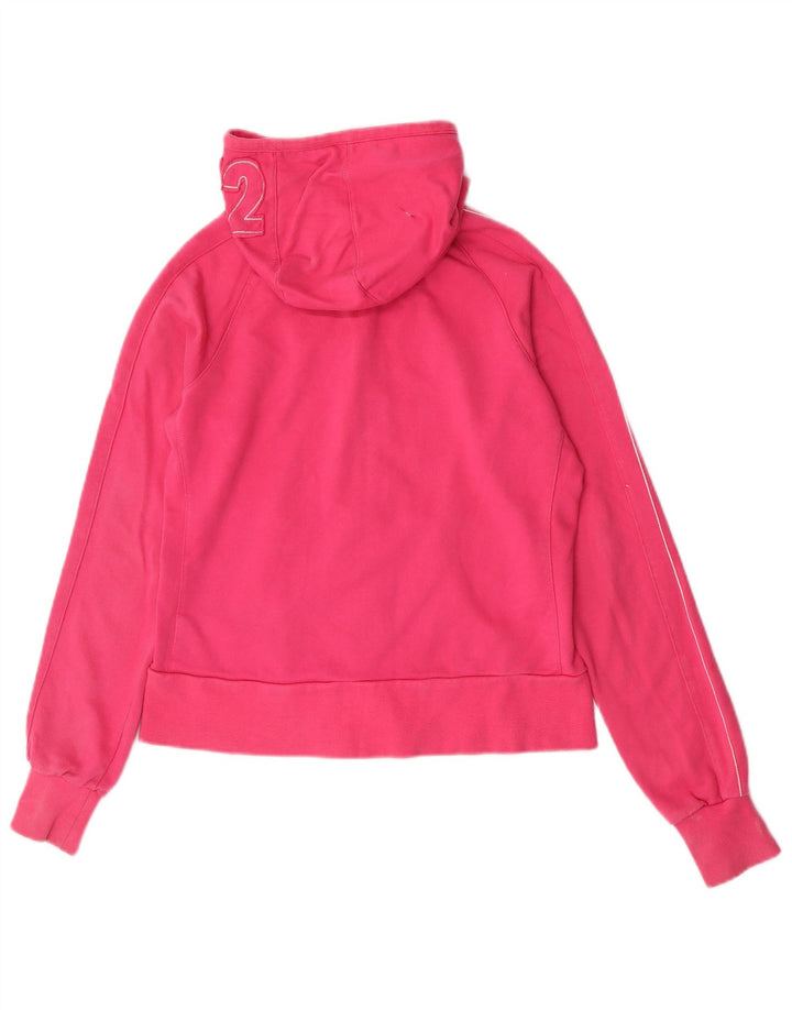 Nike Damen Zip Hoodie Pullover UK 10/12 Mittelrosa Baumwolle